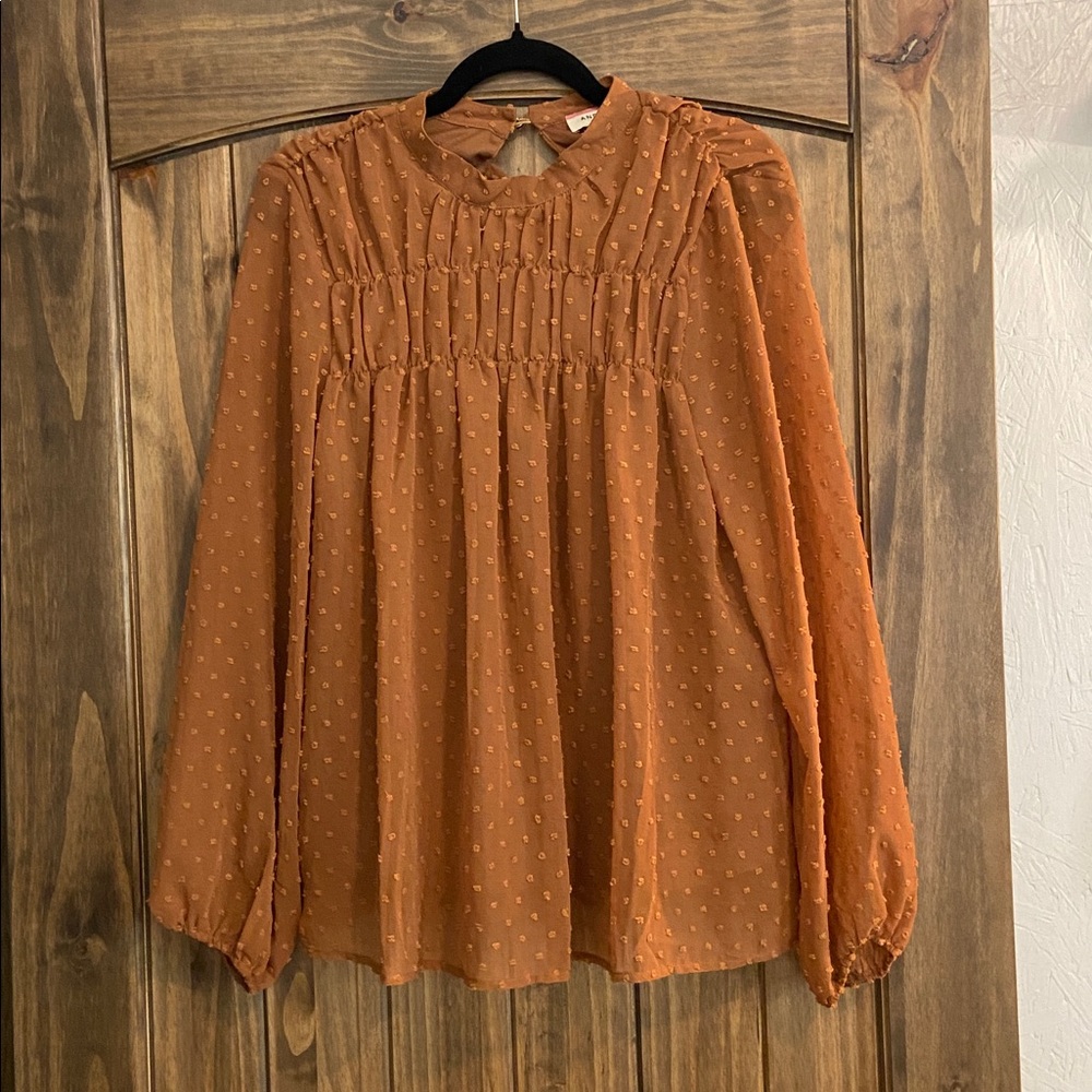 ANDREE BY UNIT Terracotta Textured Blouse